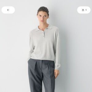 Aritzia Bare Merino Wool Aspect Polo Sweater